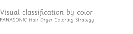 Visual classification by color / PANASONIC Hair Dryer Coloring Strategy